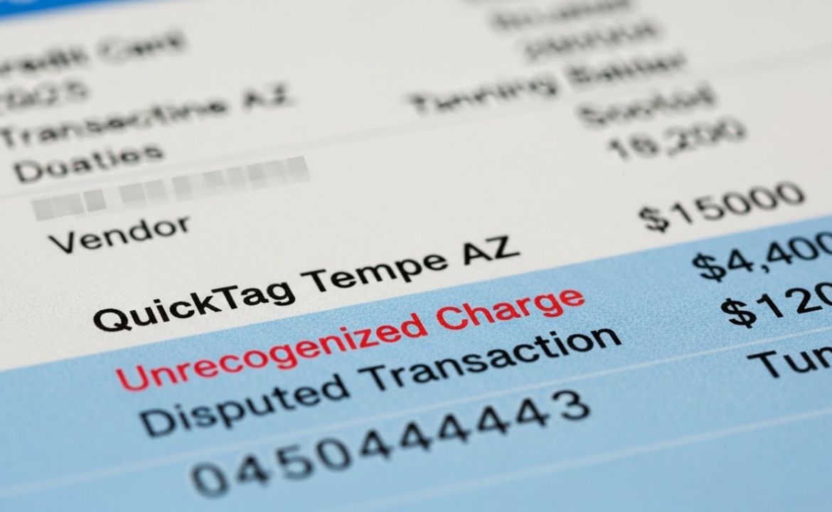Quicktag Tempe AZ Charge on Credit Card Unrecognized
